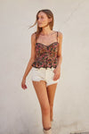 Cecilia Floral Peplum Bustier Top