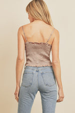 Melina Satin Cowl Neck Cami Top - Champagne