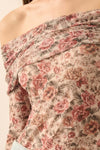 Layne Floral Print Mesh Off The Shoulder Bodysuit