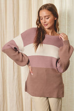 Althea Color Block Sweater And Shorts Set
