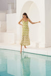 Corine Chevron Crochet Maxi Dress - Green