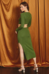 Linette Knit Long Sleeve Midi Dress - Green