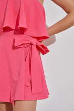 Jessalyn Strapless Side Wrap Romper - Pink