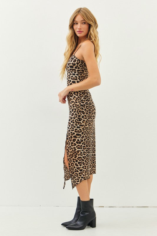 Sandra Stretchy Leopard Bodycon Midi Dress