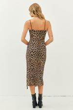 Sandra Stretchy Leopard Bodycon Midi Dress