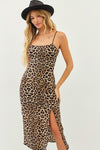 Sandra Stretchy Leopard Bodycon Midi Dress