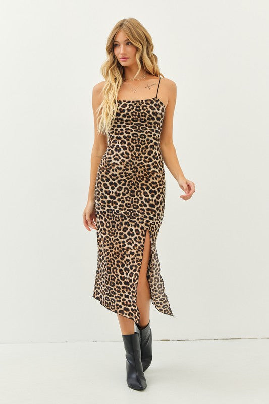 Sandra Stretchy Leopard Bodycon Midi Dress