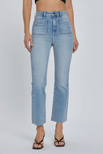 Magaly Front Pocket Stretch Crop Flare Jeans