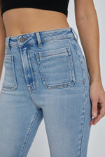 Magaly Front Pocket Stretch Crop Flare Jeans