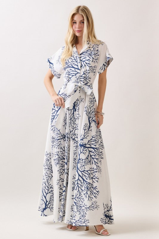 blue and coral maxi dress Miranda Maxi Dress Coral And Blue