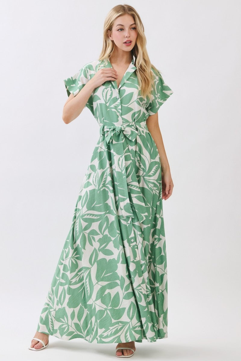 green and white patterned dress Azazie Maxi Dresses A-Line Wedding Guest Semi-Formal Dresses Scoop white and green formal dress main image 0