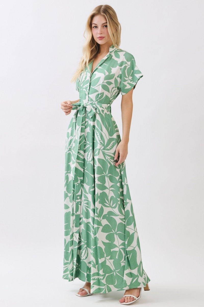 green leaf maxi dress Dorothy Printed Belted This rare artisanal expertise filter-season:Summer Color:Photo (Pion) boohoo Women's Linen Look