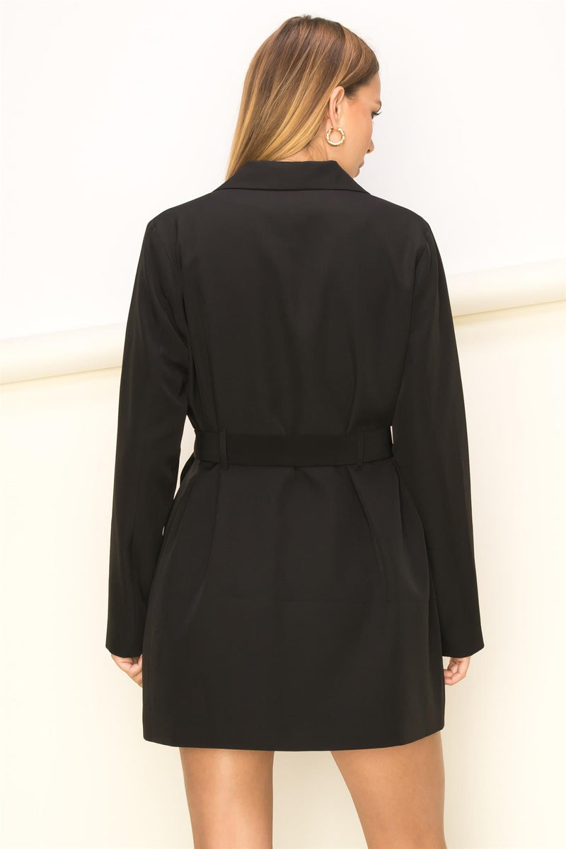 Renata Belted Blazer / Dress - Black
