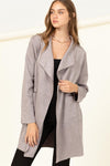 Kaimi Suede Scuba Coat - Lt. Grey