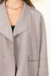 Kaimi Suede Scuba Coat - Lt. Grey