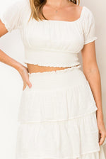 Tamara Off The Shoulder Top And Maxi Skirt Set - Off White