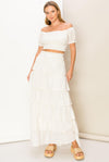Tamara Off The Shoulder Top And Maxi Skirt Set - Off White