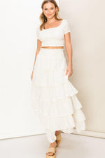 Tamara Off The Shoulder Top And Maxi Skirt Set - Off White
