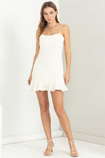Blaine Ruffle Hem Cami Mini Dress - Cream