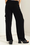 Bea Cargo High Waist Slacks Pants - Black