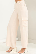 Bea Cargo High Waist Slacks Pants - Blush