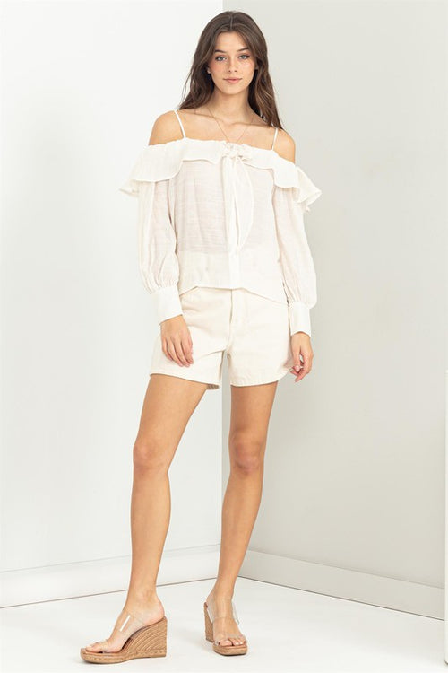 Carlita Off The Shoulder Ruffle Detail Top