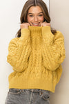 Cassie High Neck Cable Knit Sweater