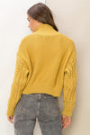Cassie High Neck Cable Knit Sweater