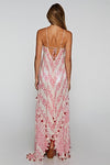 Khelani Moroccan Swirl Tie Dye Sheer Halter Scarf Maxi / Coverup Dress - Pink