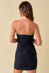 Eva Strapless Boning Bodycon Mini Dress - Black