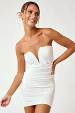 Clarisse Strapless Bodycon Dress - White