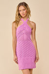 Sonnet Crochet Halter Mini Dress