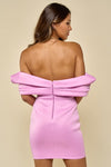 Noela Bow Off Shoulder Mini Dress - Lavender