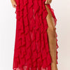 Camy Halter Ruffle Maxi Dress