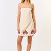 Kaelie Linen Embroidered Mini Dress