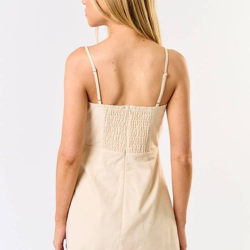 Kaelie Linen Embroidered Mini Dress