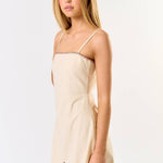 Kaelie Linen Embroidered Mini Dress