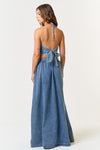 Mae Denim Halter Top & Maxi Skirt Set