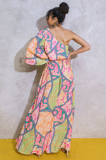 Lizzy One Shoulder Paisley Print Maxi Dress