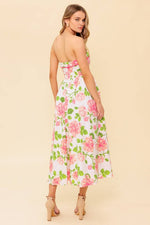 Monica Floral Strapless Fit & Flare Midi Dress
