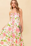Monica Floral Strapless Fit & Flare Midi Dress