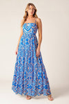 Raquel Square Neck Tiered Smocked Back Maxi Dress
