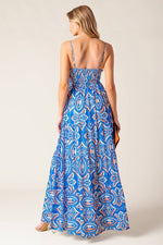 Raquel Square Neck Tiered Smocked Back Maxi Dress