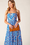 Raquel Square Neck Tiered Smocked Back Maxi Dress