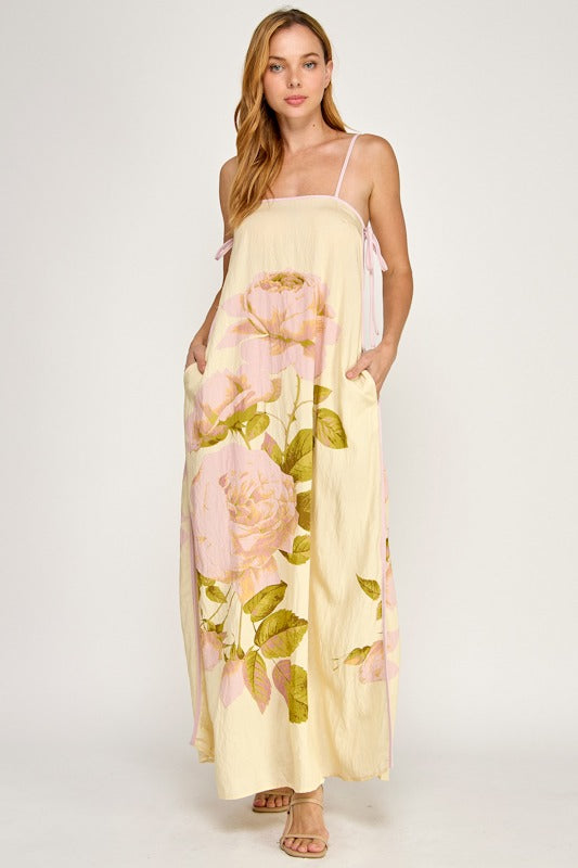 knee length dresses for ladies Julie Yellow Maxi Dress main image 0