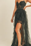 Dinah Tulle Lace Corset Bodice Maxi Dress - Black - RESTOCKING ETA 11/10/23 - ORDER NOW!