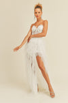 Dinah Tulle Lace Corset Bodice Maxi Dress - White