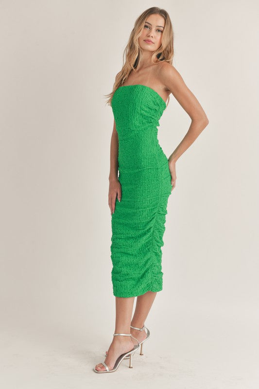 green strapless dress Cherish This style and colour is perfect for your formal or homecoming event KissProm Green Tulle Lace Long