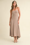 Dahlia Strapless High Low Asymmetrical Maxi Dress