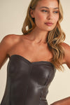 Lulu Strapless Faux Leather Mini Dress